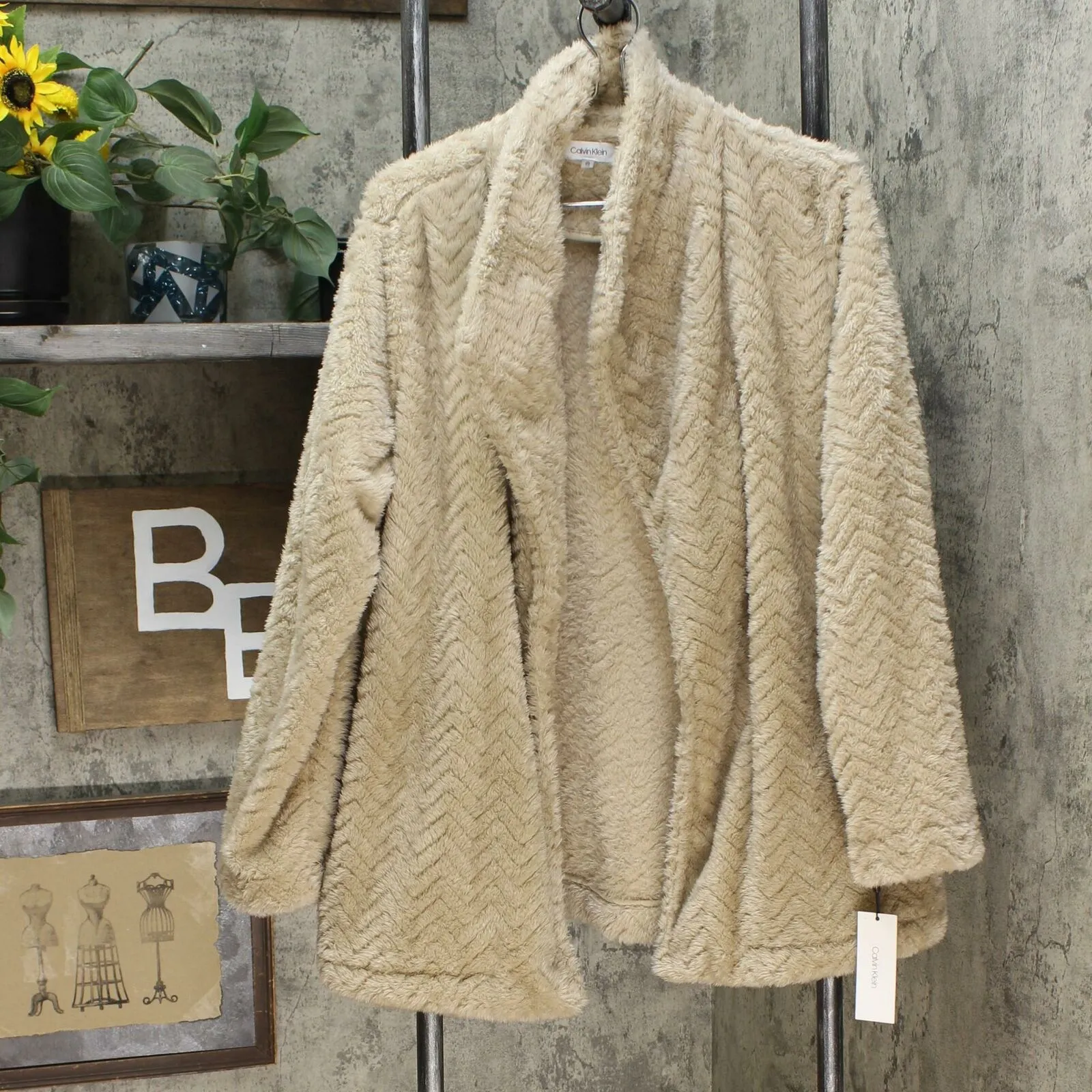 Calvin Klein Women's Chevron Stitch Cardigan Jacket
