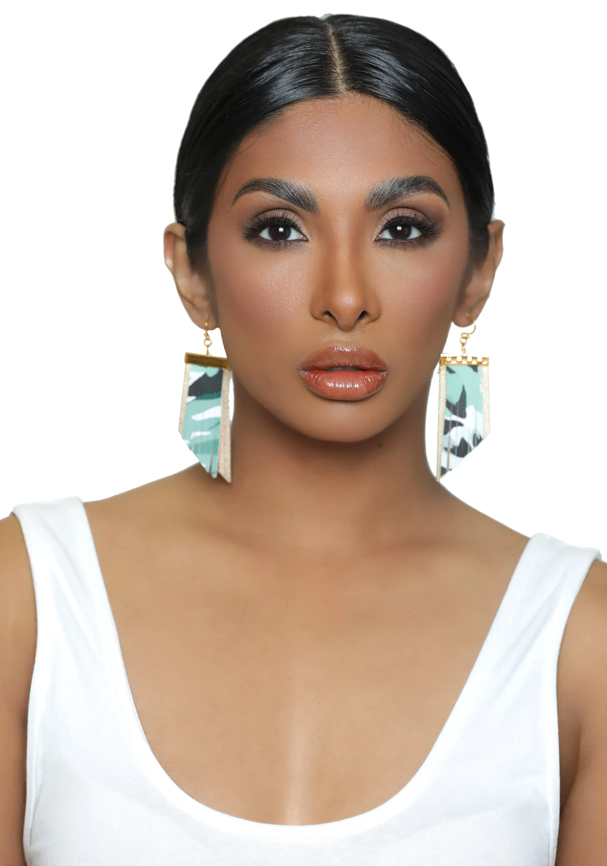 Camouflage Fringe Earrings
