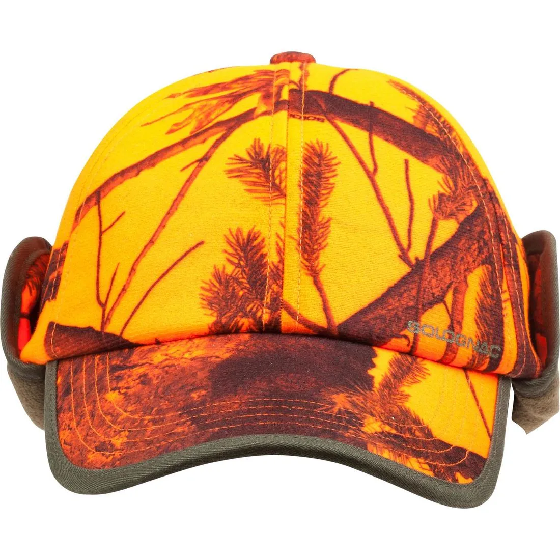 Casquette chasse à rabat camouflage orange