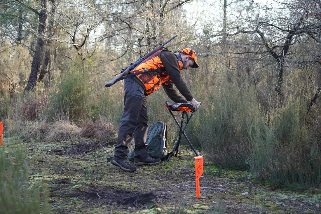 Casquette chasse à rabat camouflage orange