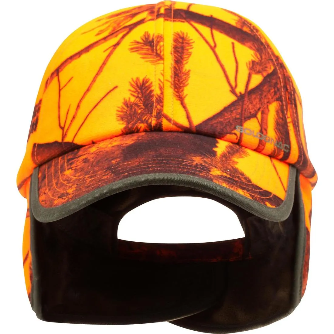 Casquette chasse à rabat camouflage orange