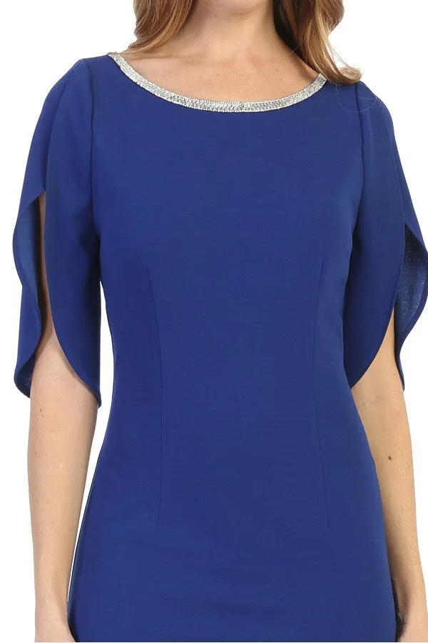 Celavie 6498 Short Semi Formal Dress Mid Length Sleeve