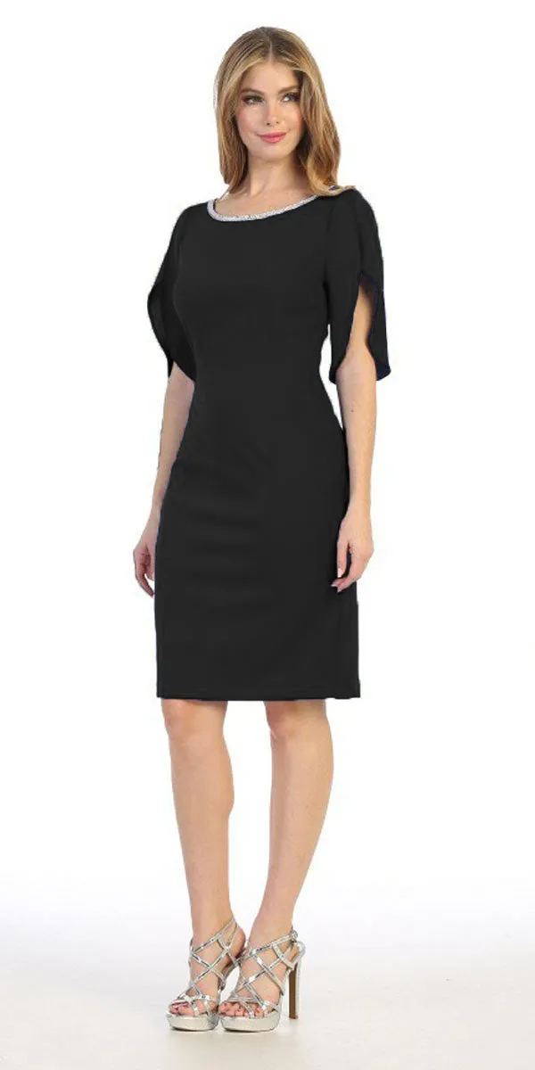 Celavie 6498 Short Semi Formal Dress Mid Length Sleeve