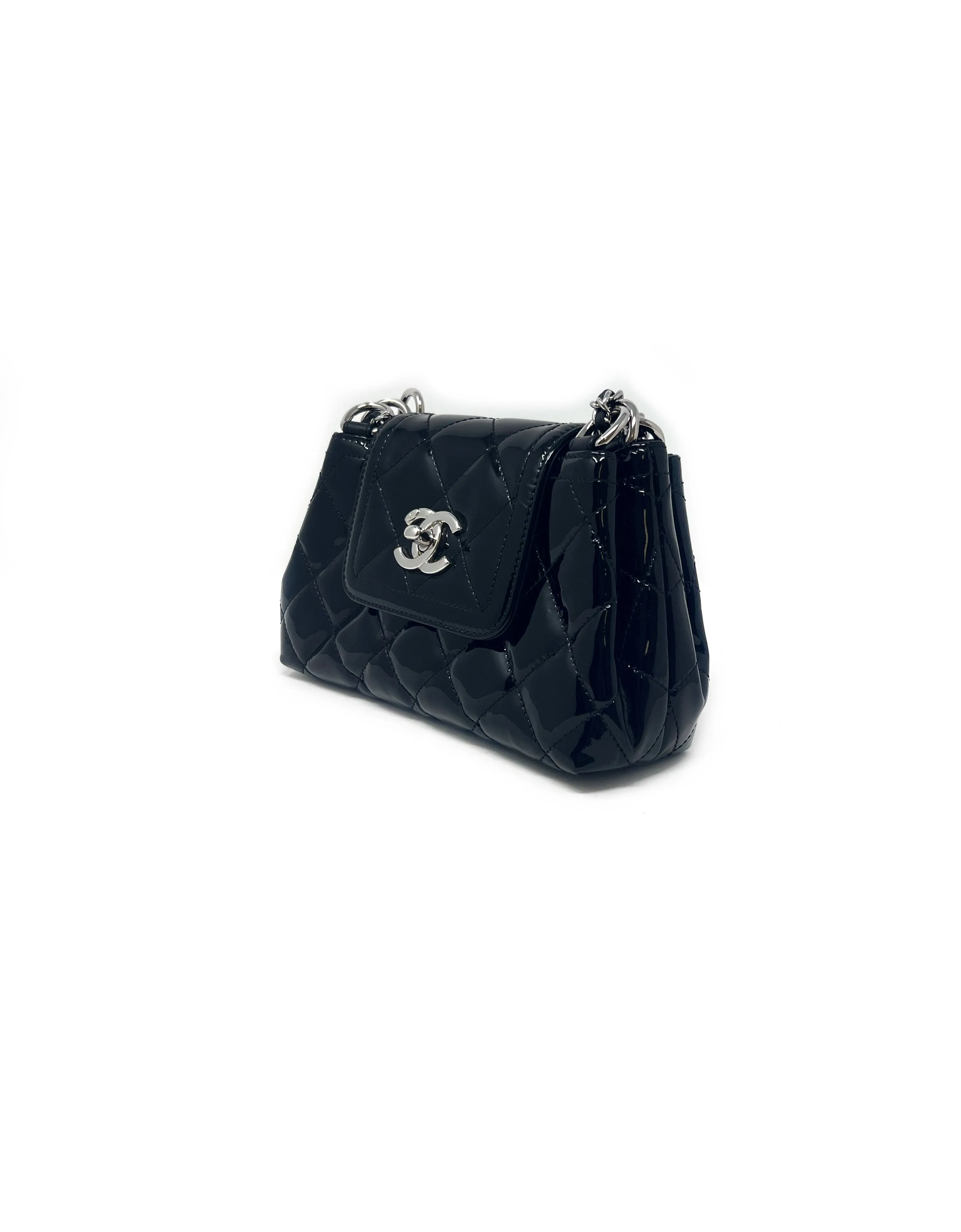 Chanel '14-'15 Quilted Patent Leather Mini Flap Crossbody