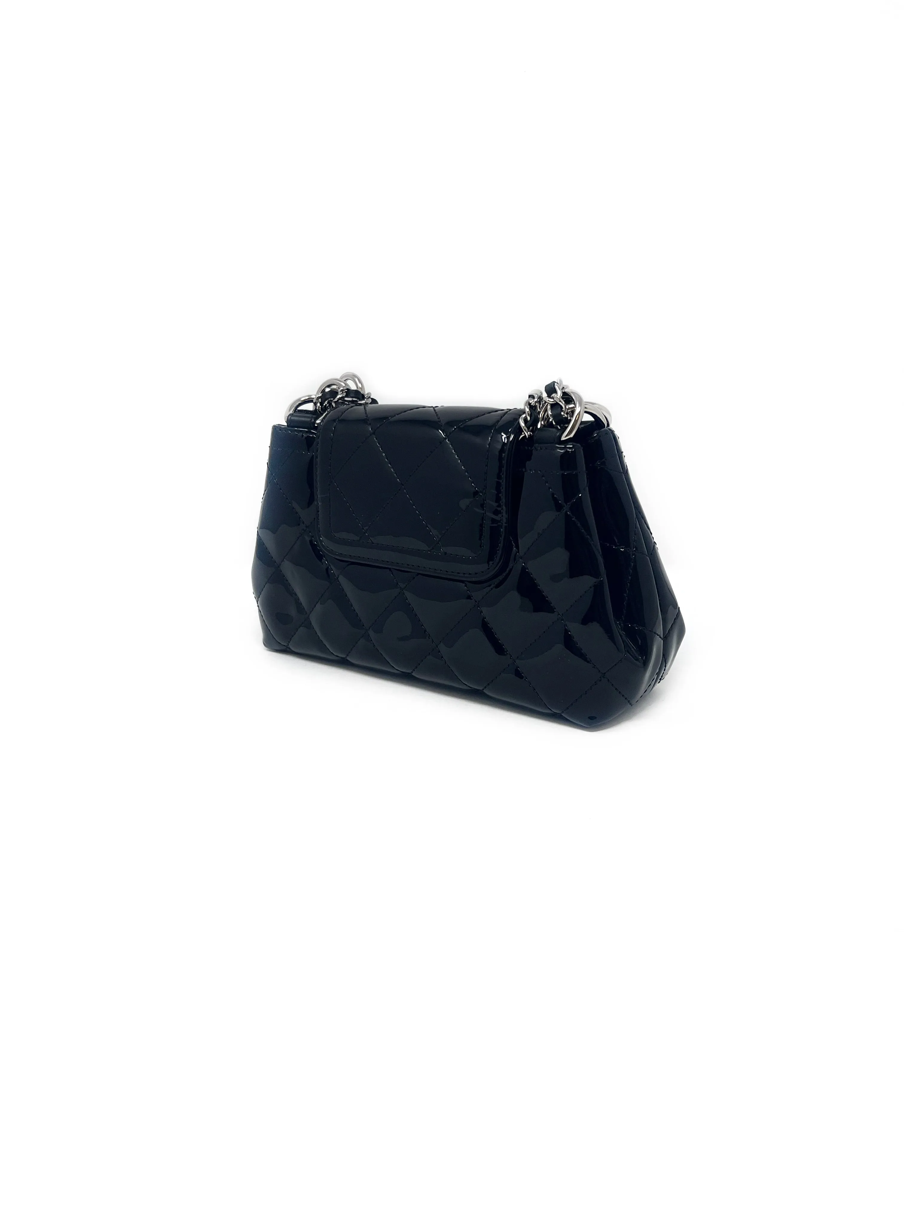 Chanel '14-'15 Quilted Patent Leather Mini Flap Crossbody