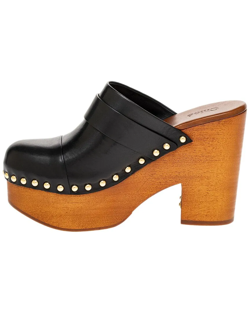 Chloe Jeannette Leather Wedge Clog
