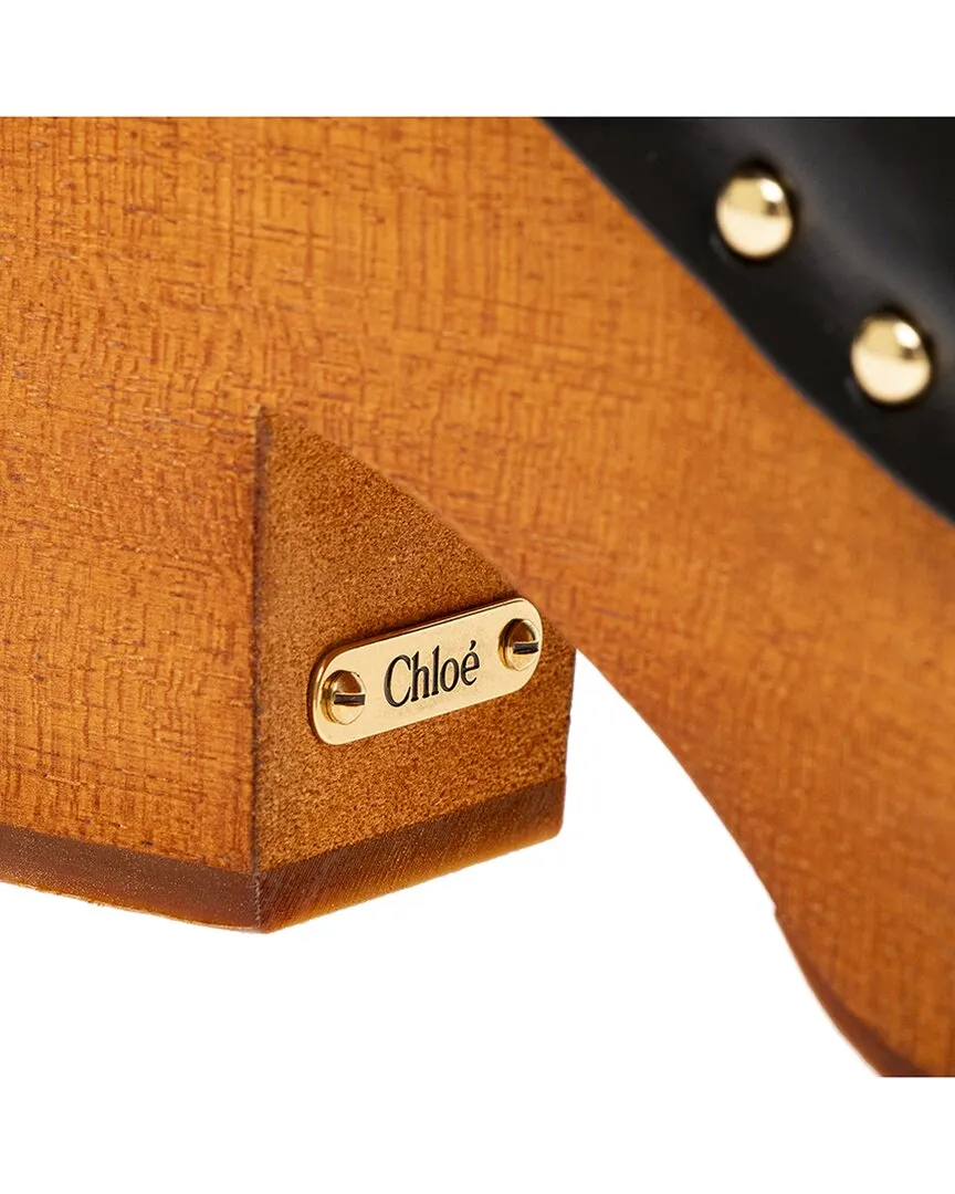 Chloe Jeannette Leather Wedge Clog