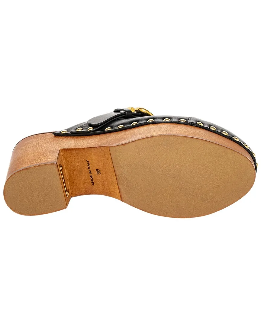 Chloe Jeannette Leather Wedge Clog