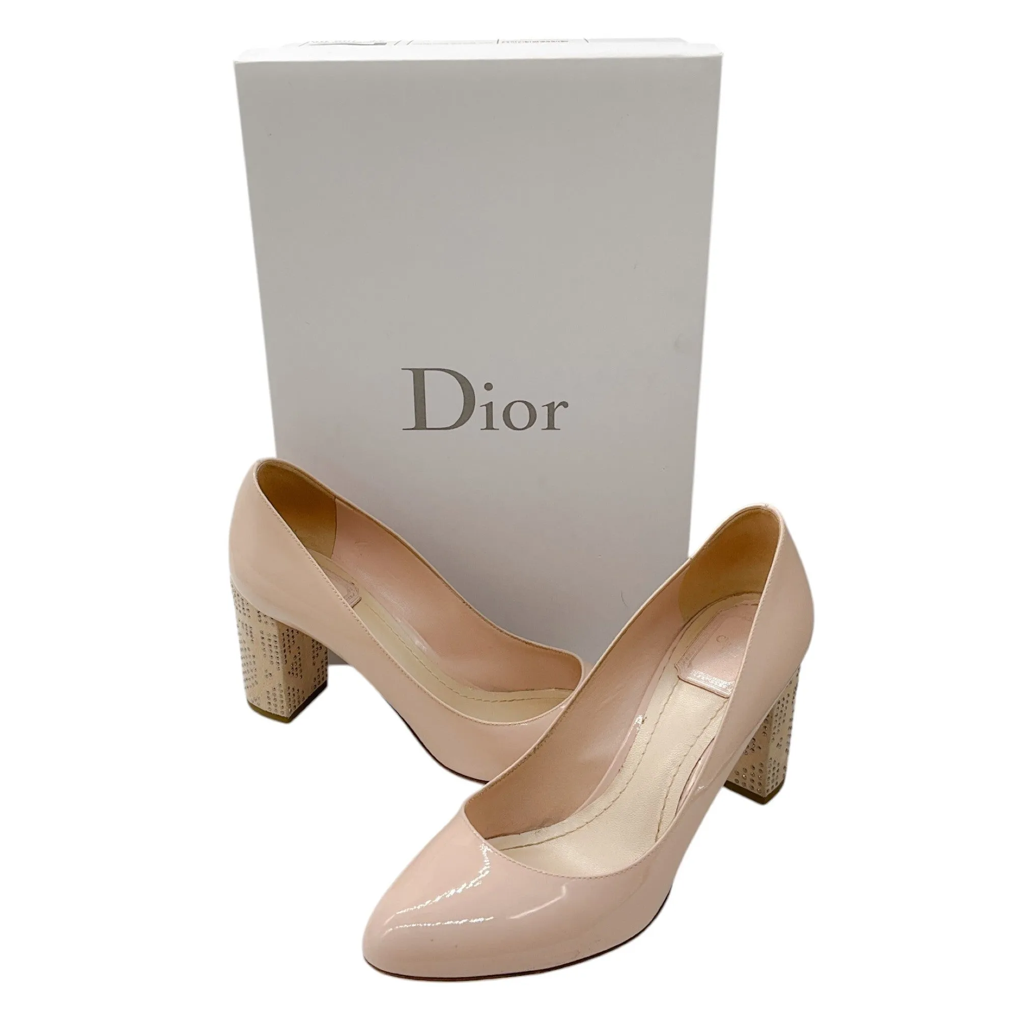 Christian Dior Rose Poudre Patent Calfskin Pumps