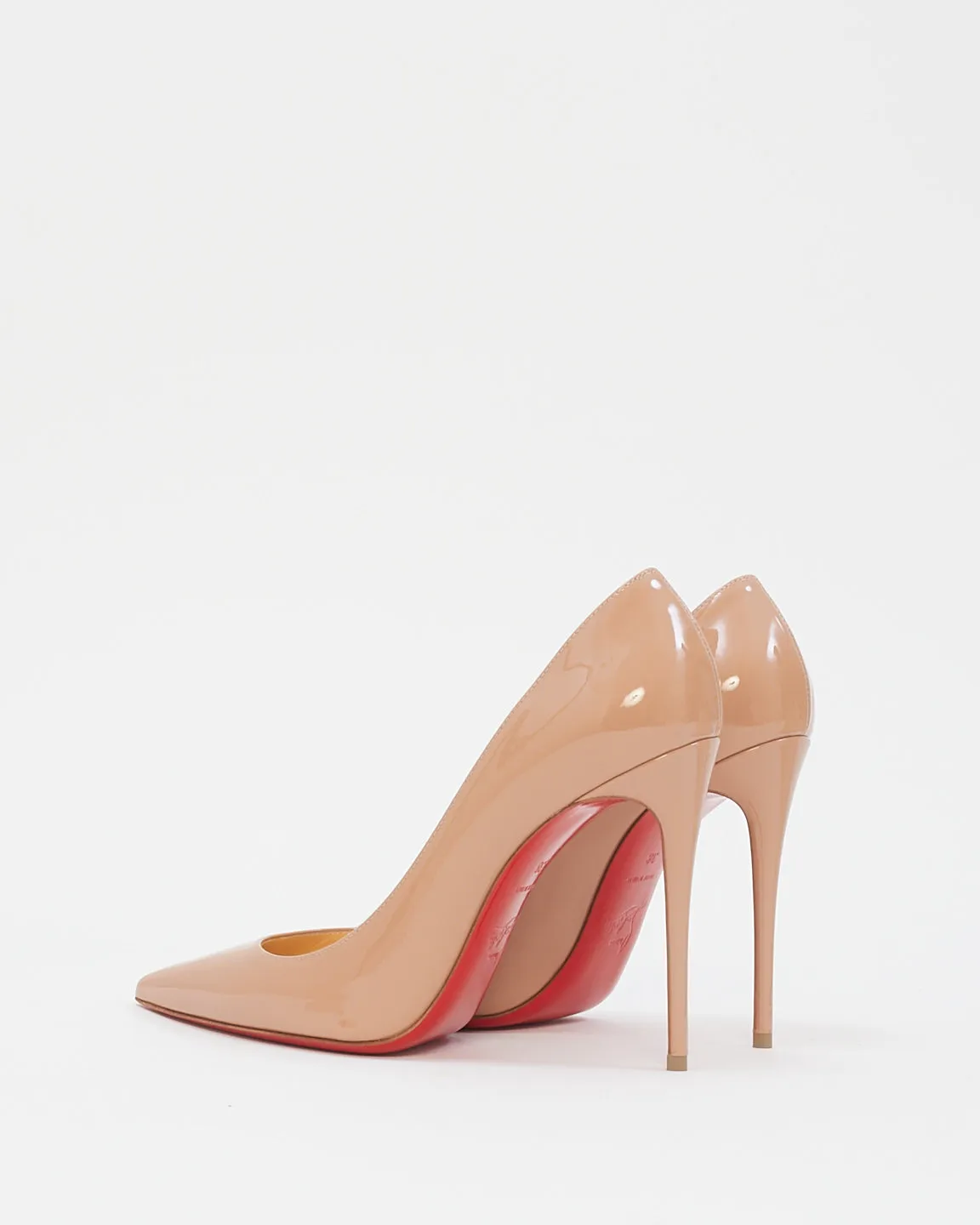 Christian Louboutin Beige Patent Leather Kate 100mm Pumps - 38