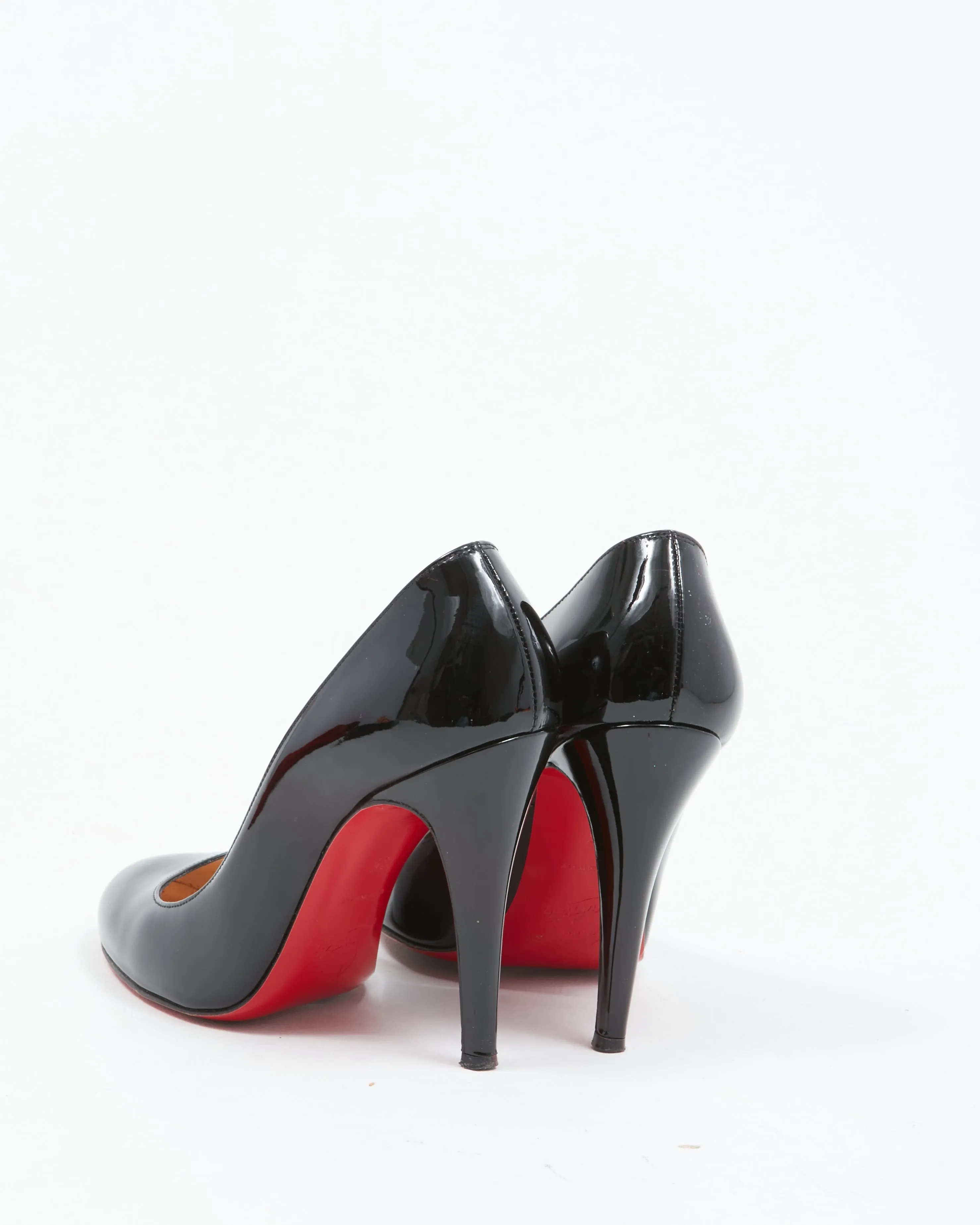 Christian Louboutin Black Patent Fifille 100mm Pumps - 35