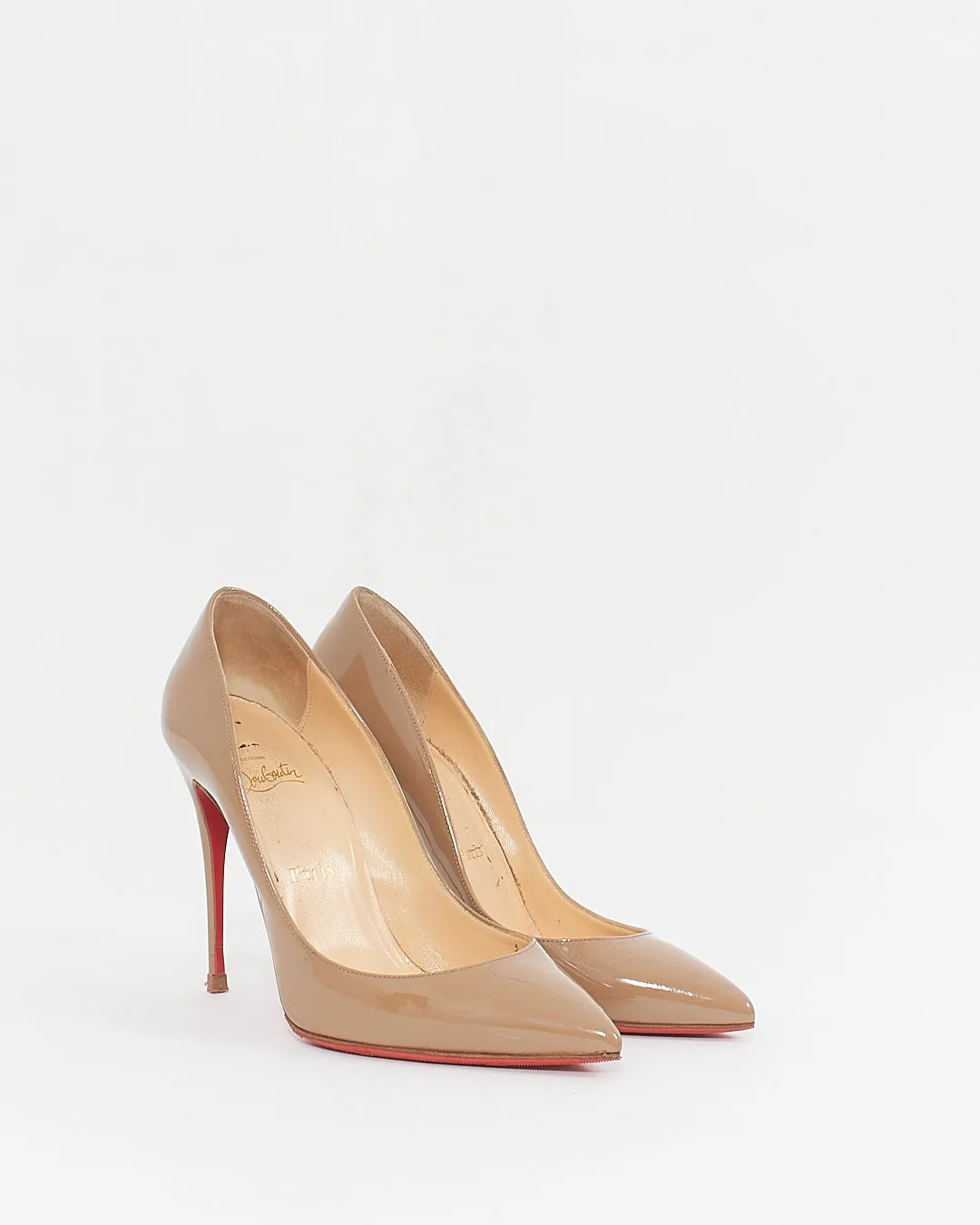 Christian Louboutin Dark Beige Patent Leather So Kate 120mm Pumps - 38