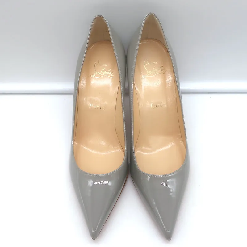 Christian Louboutin Decollete 554 85 Pumps Gray Patent Leather Size 36.5 NEW