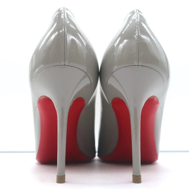 Christian Louboutin Decollete 554 85 Pumps Gray Patent Leather Size 36.5 NEW
