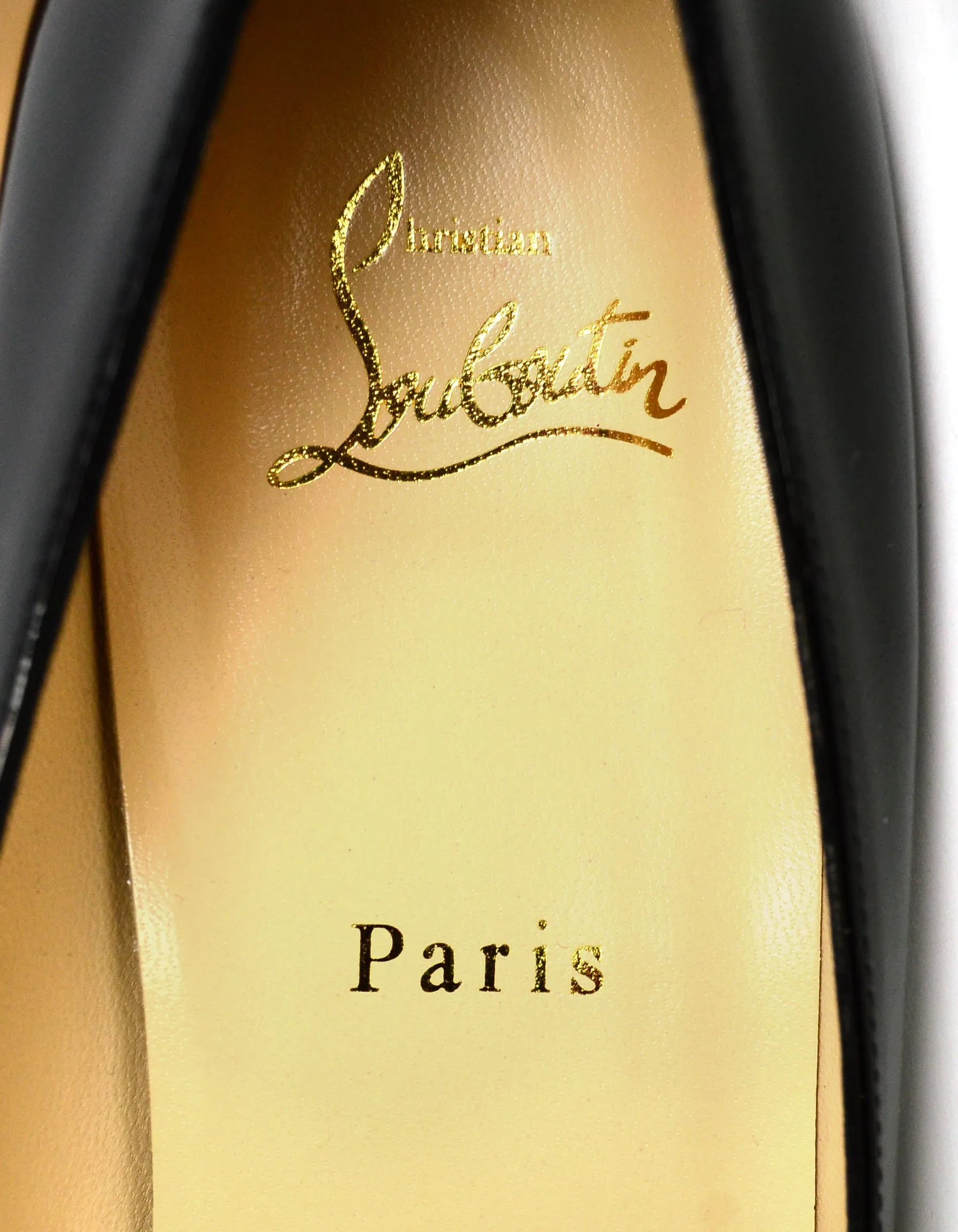 Christian Louboutin NEW Black Patent Leather Simple 70 Pumps sz 42
