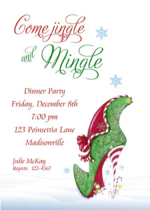 CHRISTMAS HIGH HEEL CUSTOM INVITATION