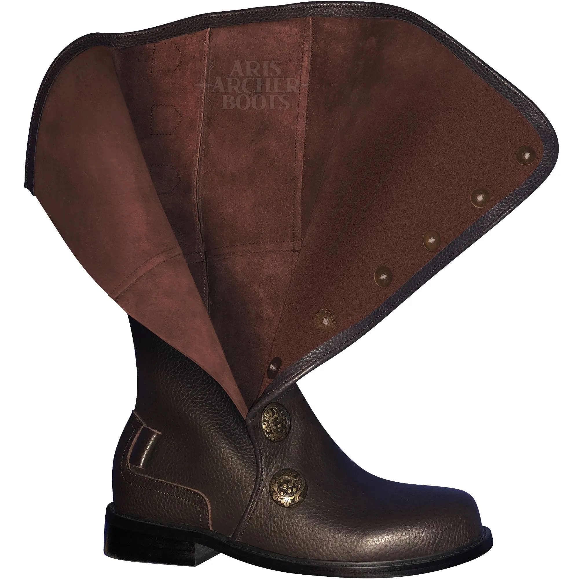 *CLOSING SALE* Men’s Brown Leather Renaissance Boots with Removable Buckled Straps
