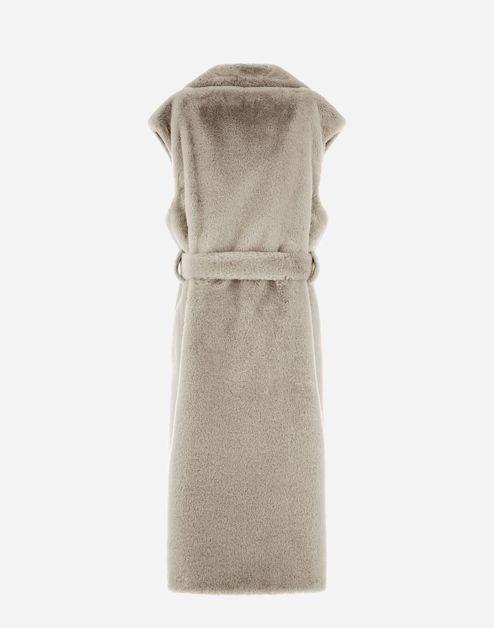 Coat Long Soft Faux Fur Sleeveless W