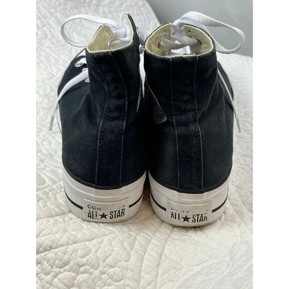 Converse women’s Size 10 Black/White High Top Lace Up Athletic Basketball Shoes
