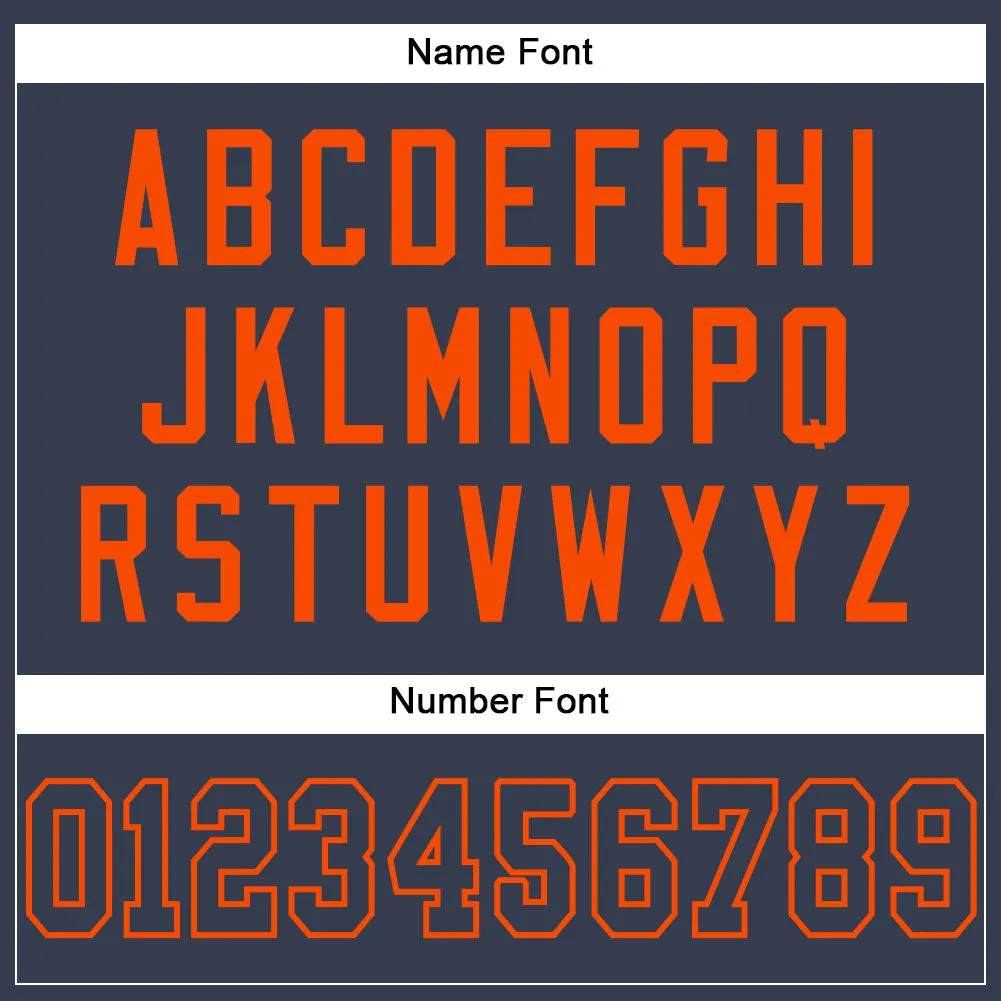 Custom Navy Navy-Orange Mesh Authentic Football Jersey