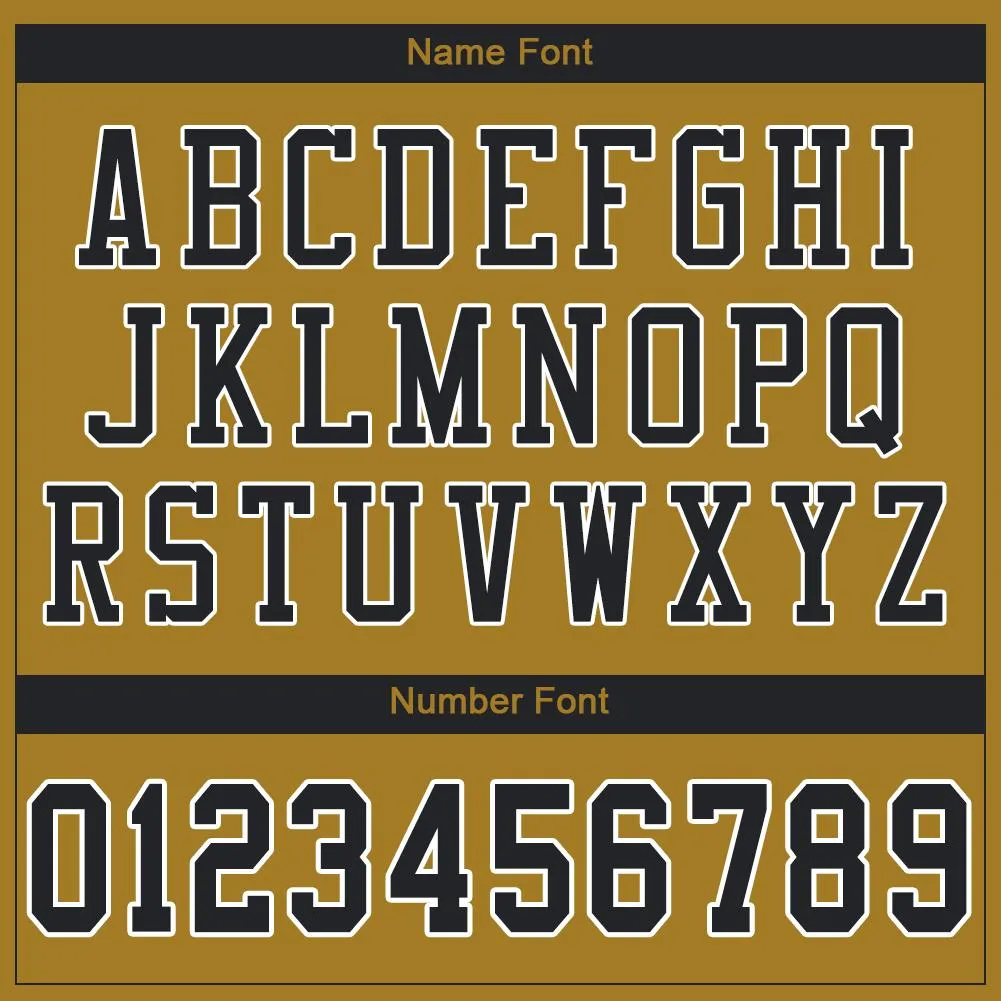Custom Old Gold Black-White Mesh Authentic Football Jersey
