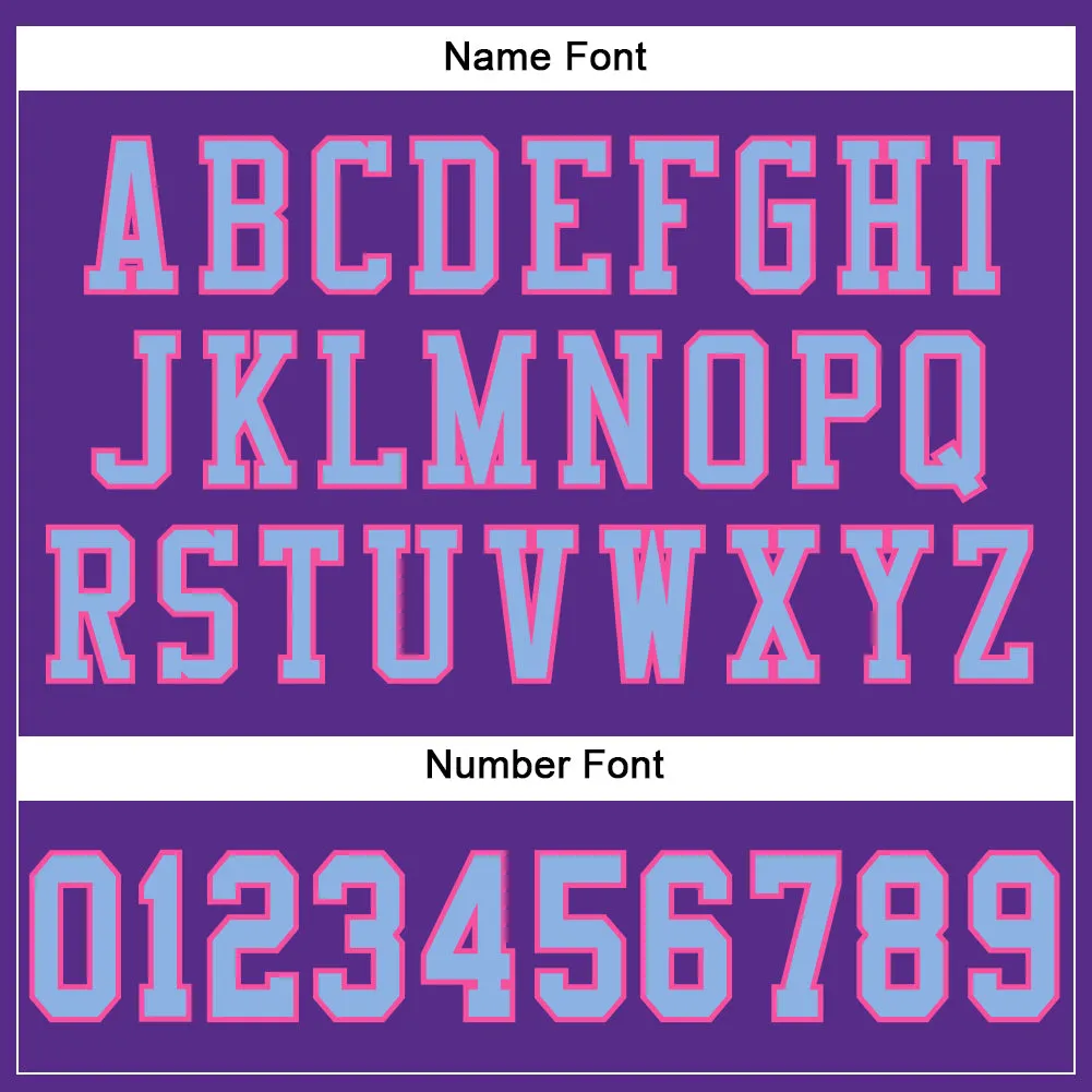 Custom Purple Light Blue-Pink Mesh Authentic Football Jersey