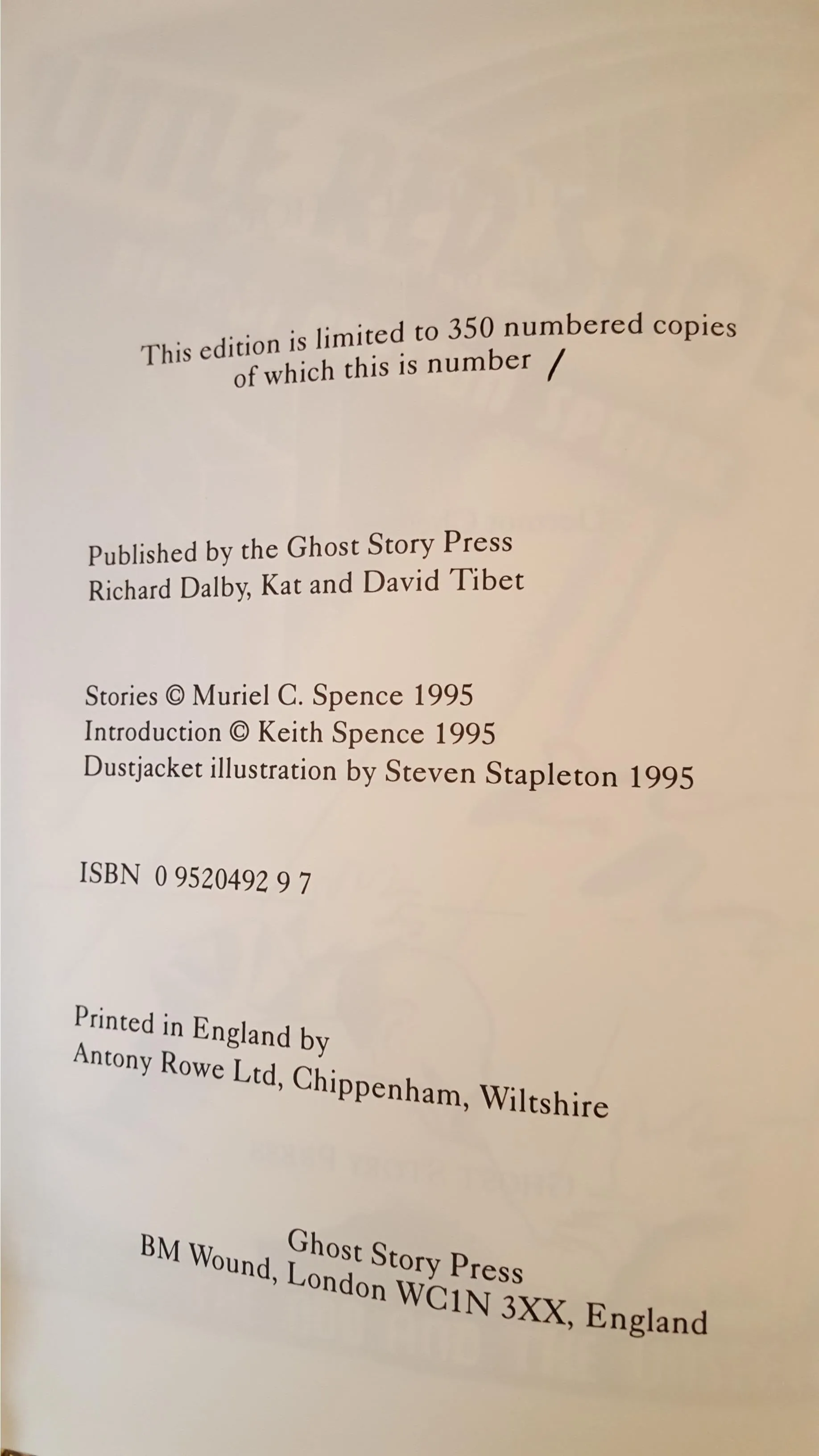 Dermot Chesson Spence - Little Red Shoes, Ghost Story, 1995, Number 1/350