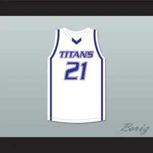 Derrick White 21 Legend High School Titans White Basketball Jersey 1