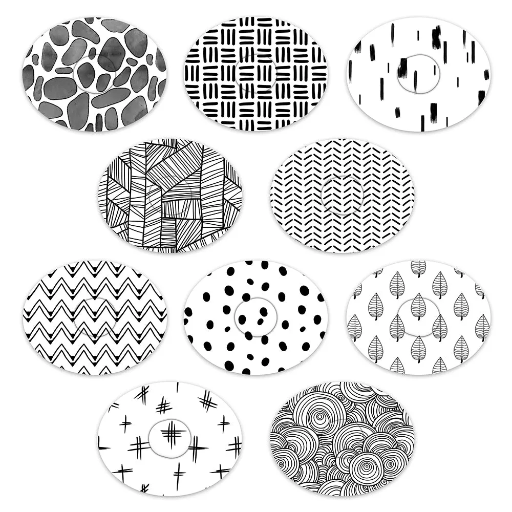 Dexcom Black & White Mix Design Patches