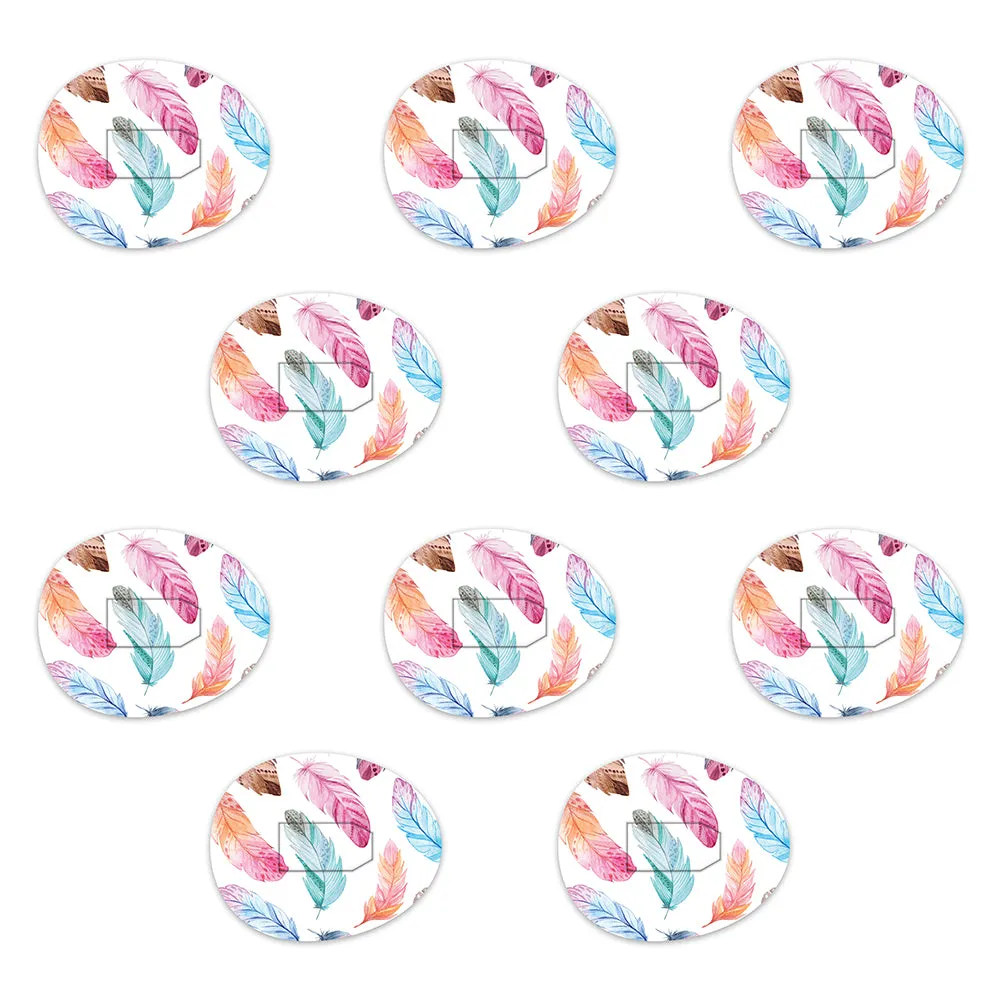 Dexcom Watercolour Feathers Design Patches