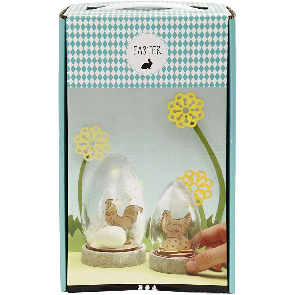 DIY Easter Kit Plastic Bells With Wooden Figures Christmas Decoration Crafts