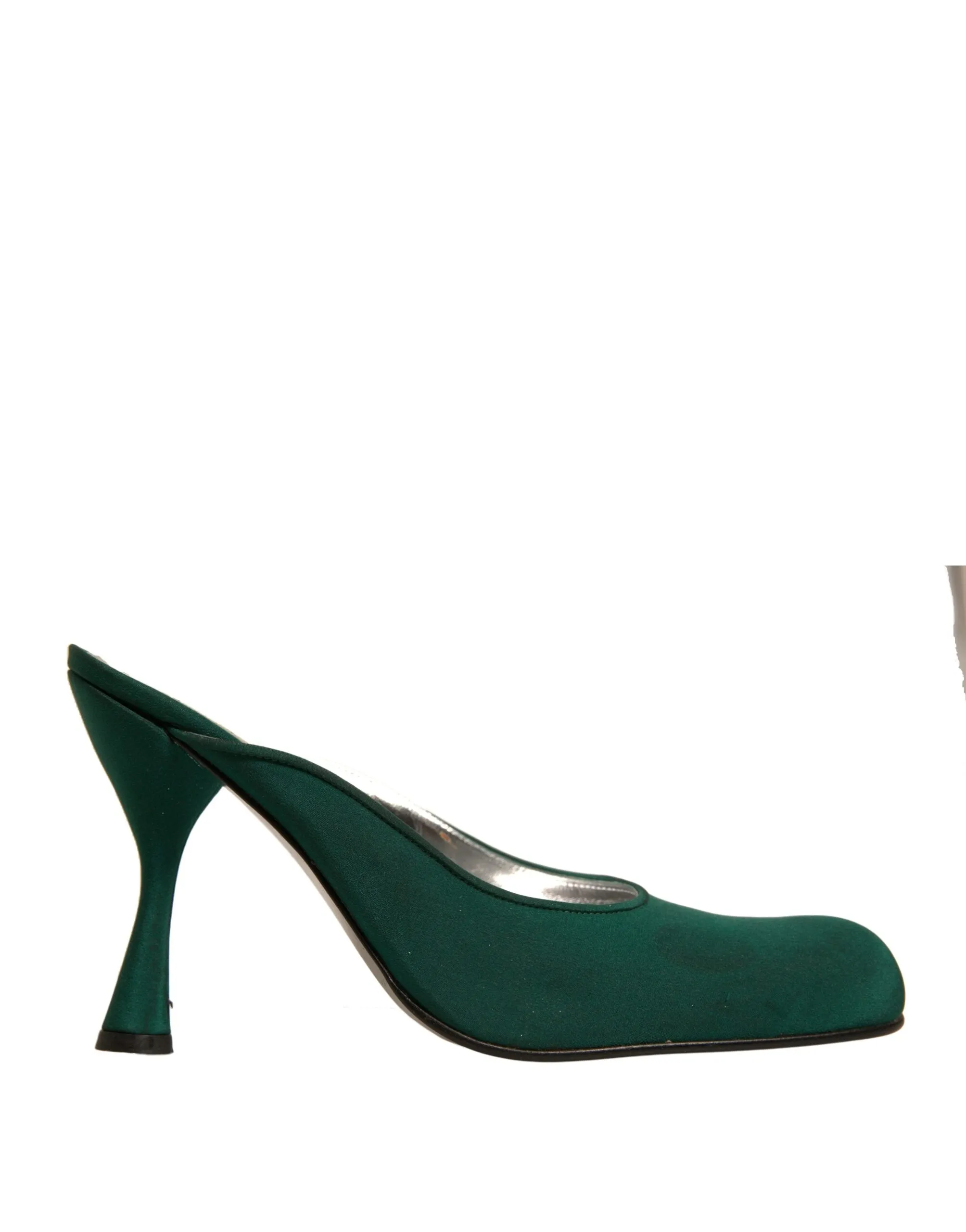 Dolce&Gabbana Women Green Sandals Suede Leather Solid Slide Heel Shoes Sz EUR 39