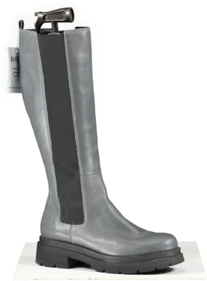Dune Grey Chunky-sole Leather Knee-high Boots UK 8 EU 41 👠