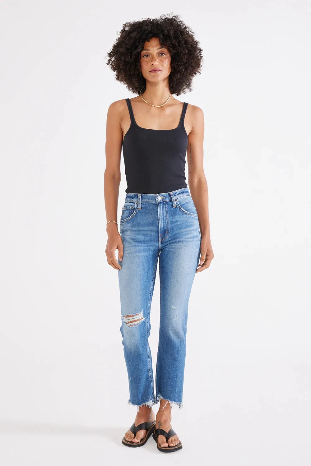 Etica Brigitte Mid Rise Crop Beach Break Denim Jeans