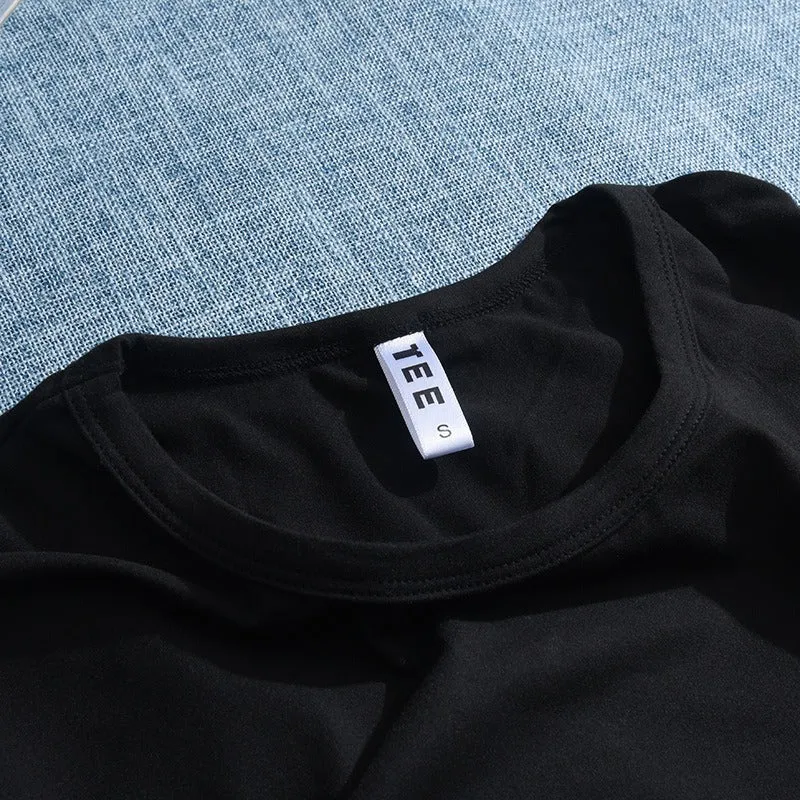 Fashion High Heel Ladies Black T-shirt B