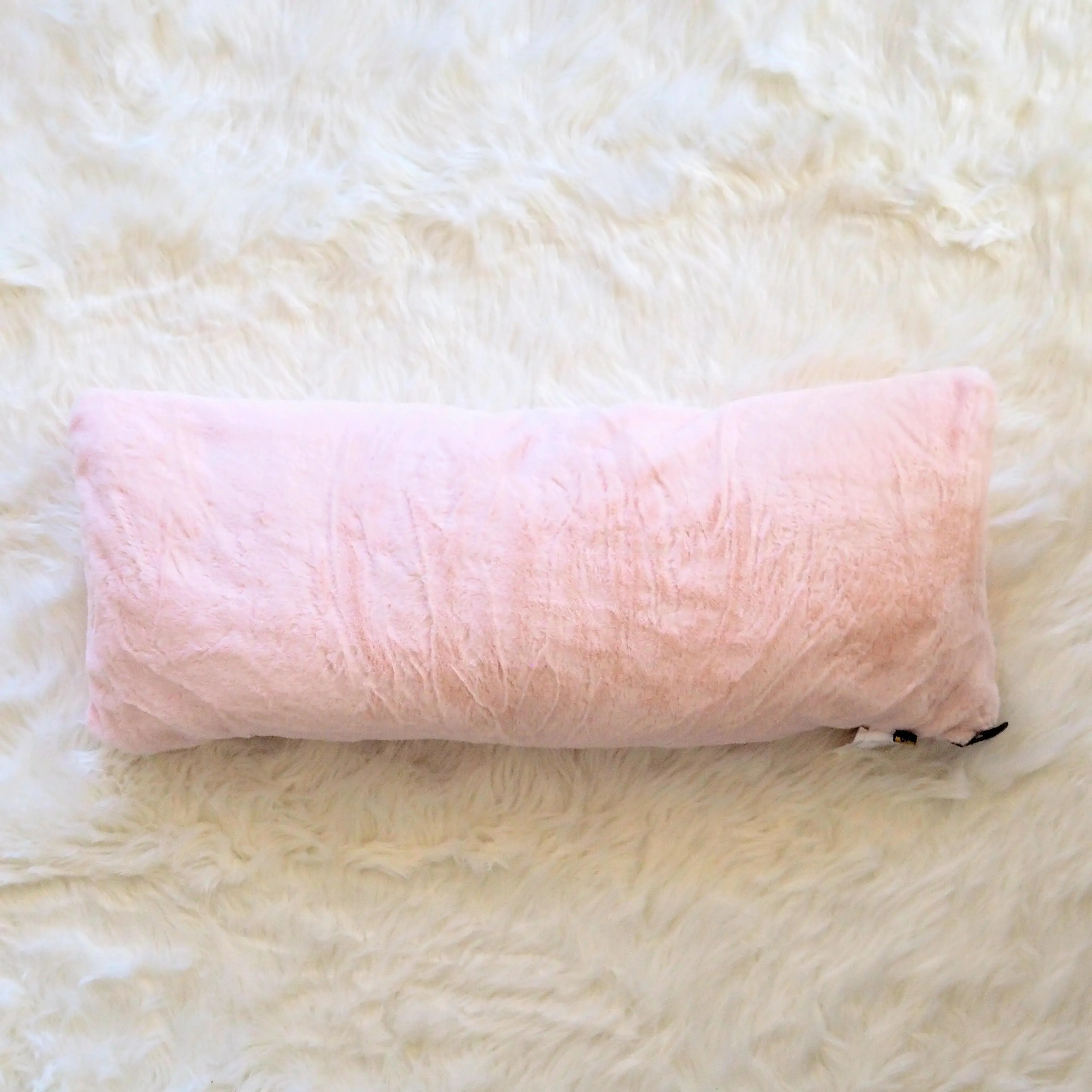 Faux Fur Lumbar Pillow with Adjustable Insert