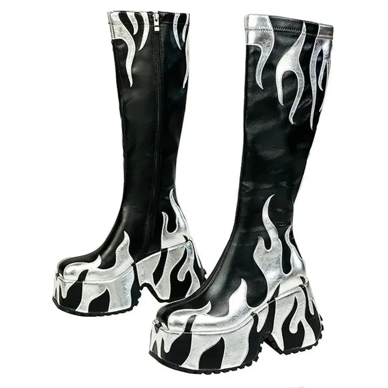 FlWomen's Slope Heel Thick Soled Boots Nightclub Runway Shoes