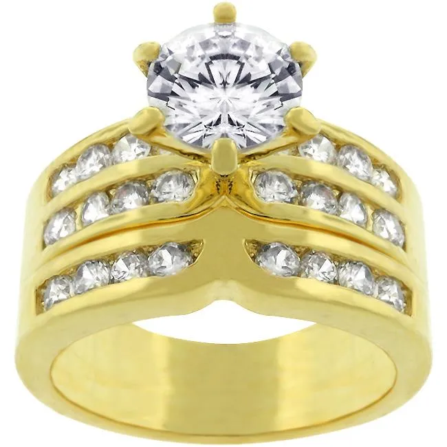 Formal Goldtone Engagement Set