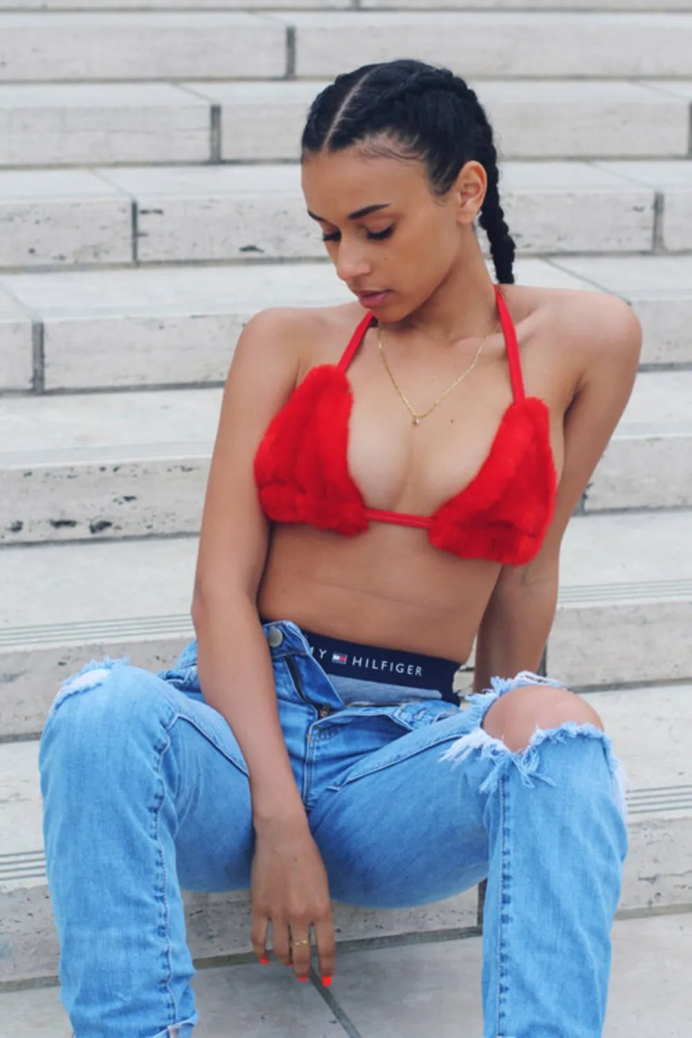 'Foxxy' Faux Fur Bralette