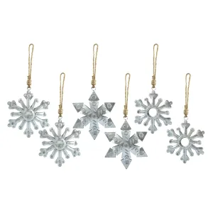 Galvanized Snowflake Ornaments (Case of 36 Sets)