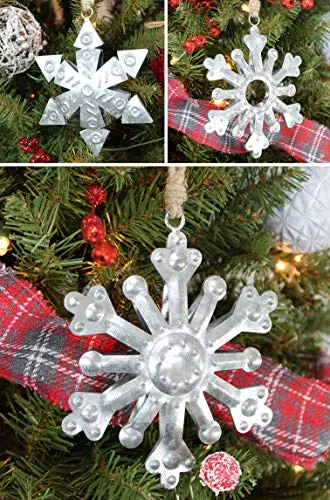 Galvanized Snowflake Ornaments (Case of 36 Sets)