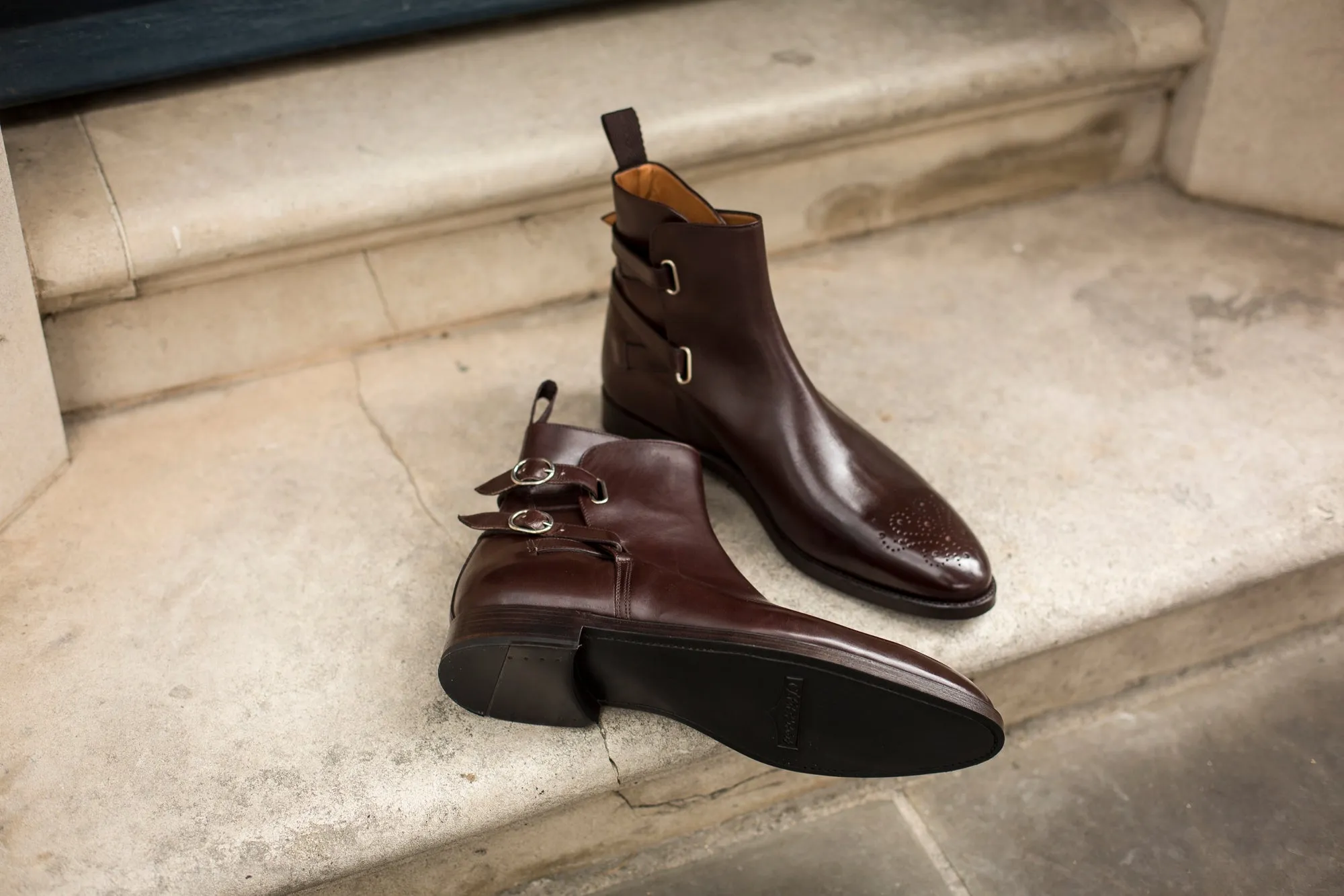 Genesee - MTO - Dark Mahogany Calf With Medallion - LPB Last - Double Leather Sole