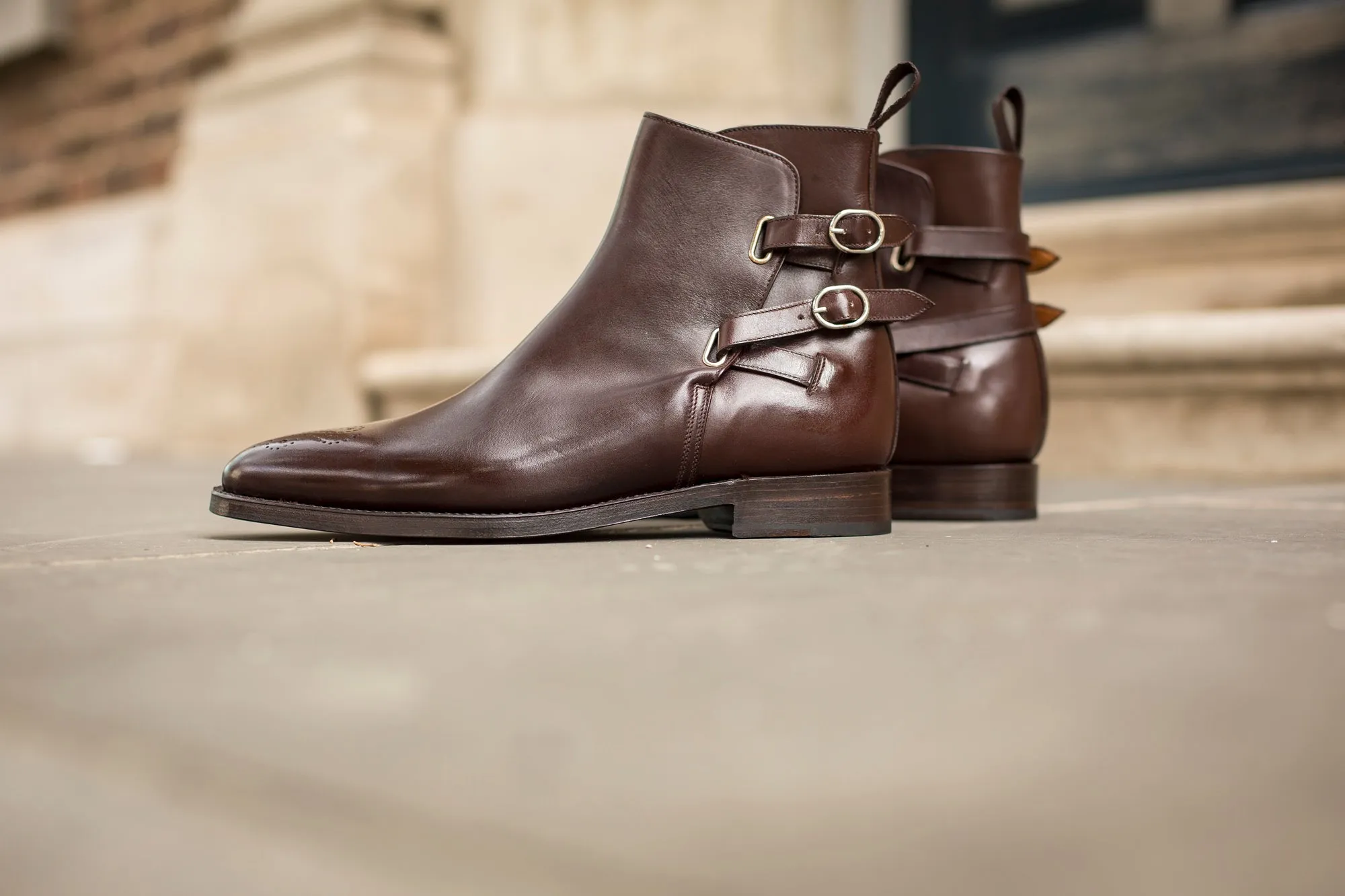 Genesee - MTO - Dark Mahogany Calf With Medallion - LPB Last - Double Leather Sole