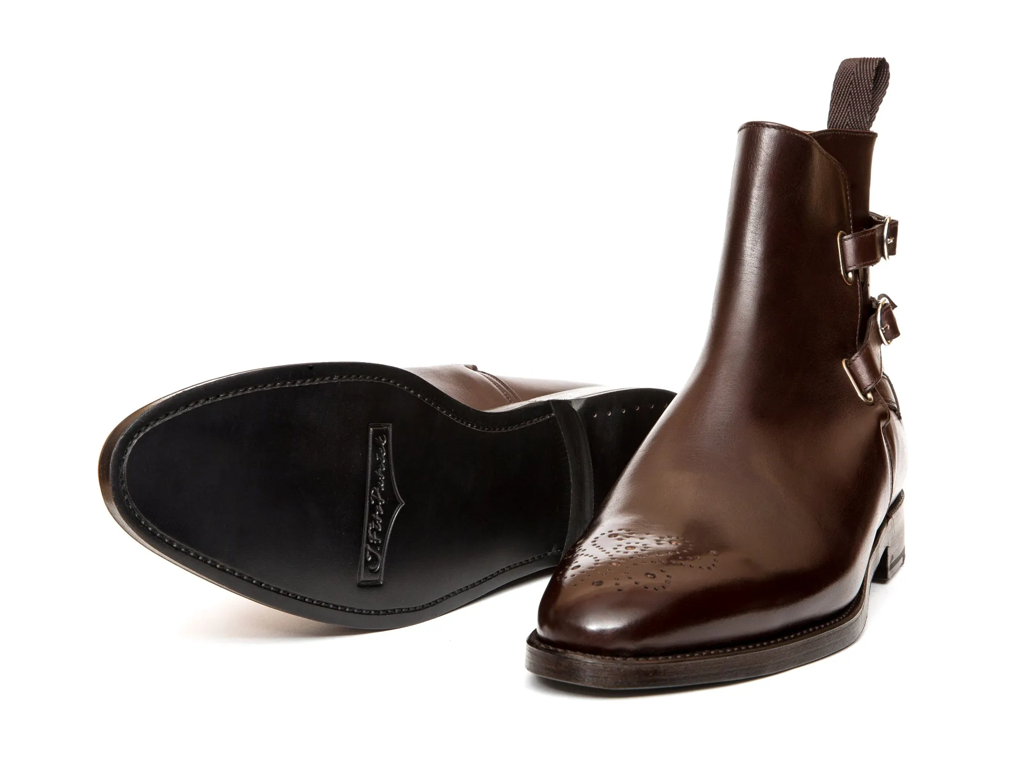 Genesee - MTO - Dark Mahogany Calf With Medallion - LPB Last - Double Leather Sole
