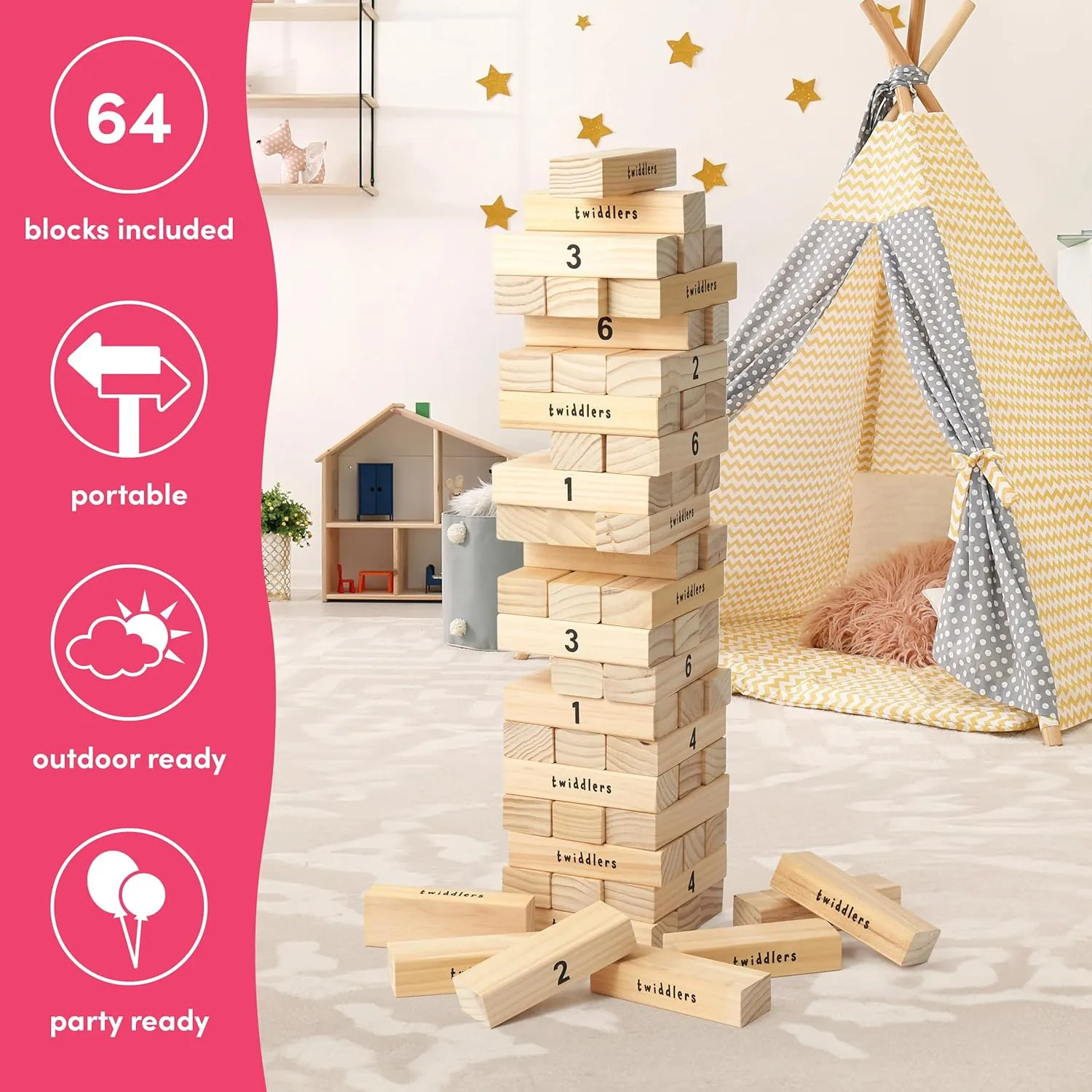 Giant Wooden Tumble Tower Garden Game