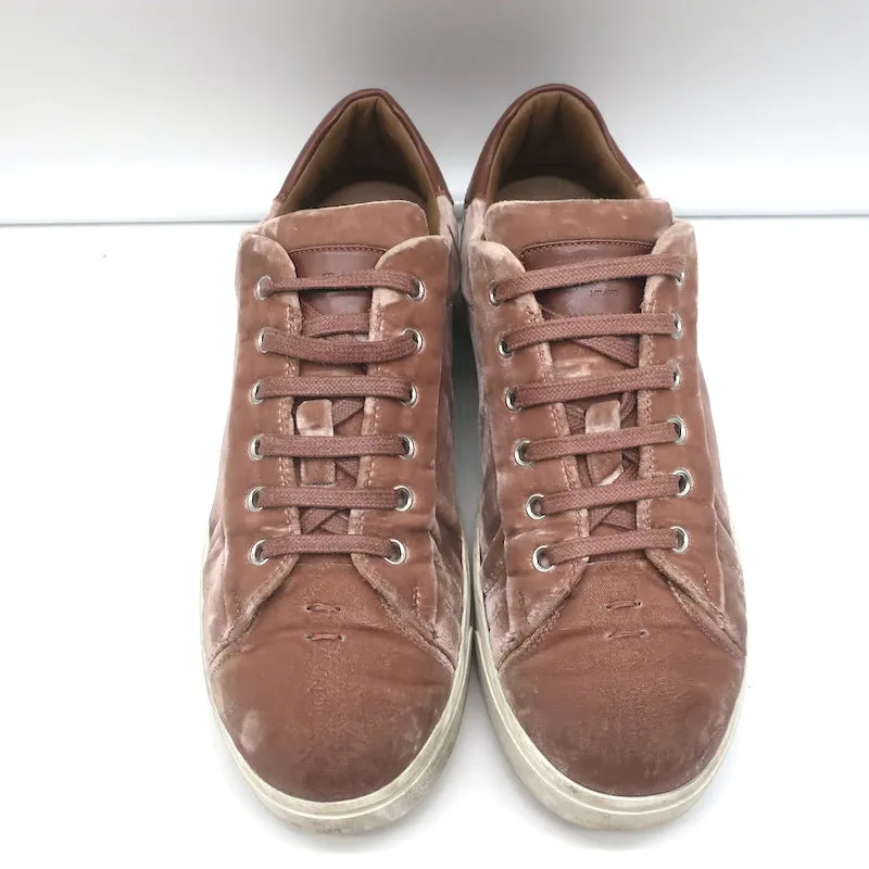 Gianvito Rossi Velvet Low Top Sneakers Dusty Rose Size 39