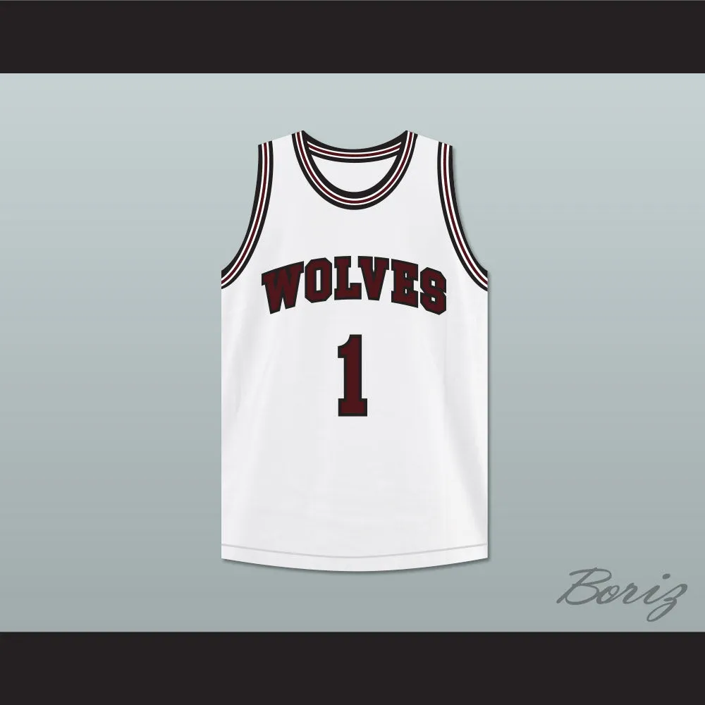 Gil 1 Wolves High School White Basketball Jersey
