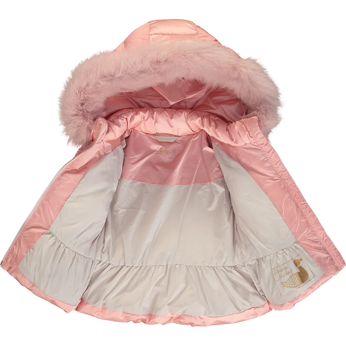 Girls Pink Puffer Jacket