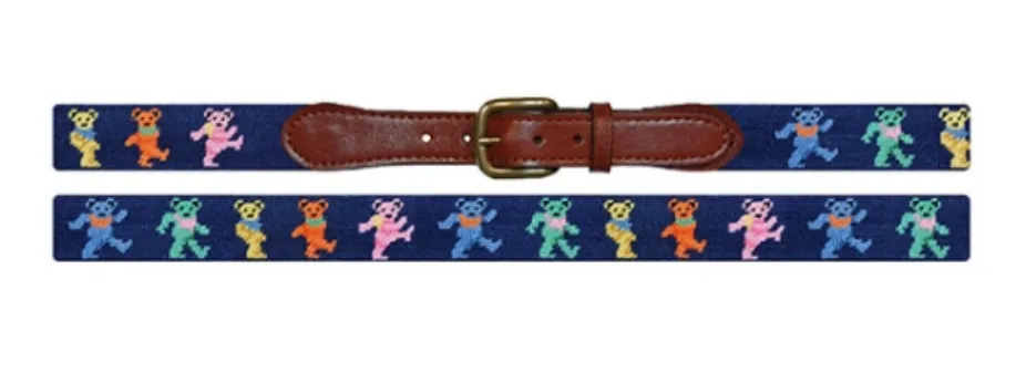 Grateful Dead Dancing Bears Needlepoint Belt