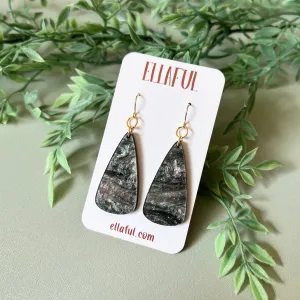 Green Galaxy Triangle Earrings
